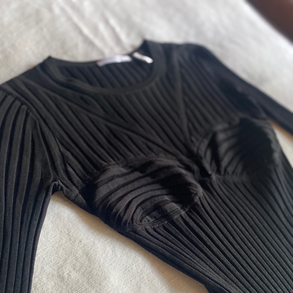 Minimalist Goth Helmut Lang Black Bodycon Dress Urban Witch Sz Small Halloween